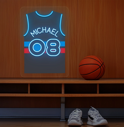 Personalized DET Jersey Basketball Neon Artwork
