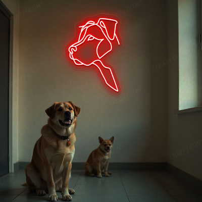 Dog Face Neon Sign | Red