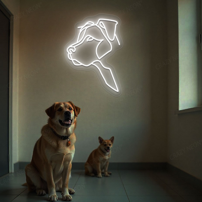 Dog Face Neon Sign | Warmwhite