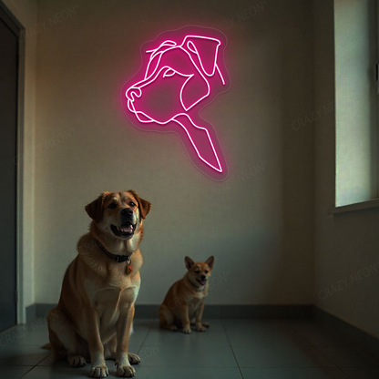 Dog Face Neon Sign | Pink