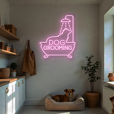 Dog Grooming Neon Sign | Pink