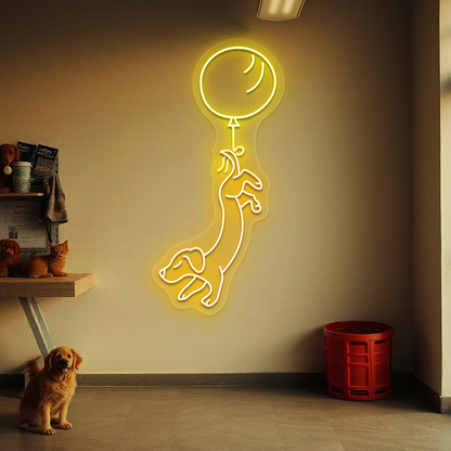 Balloon Pup Neon Sign | Yellow