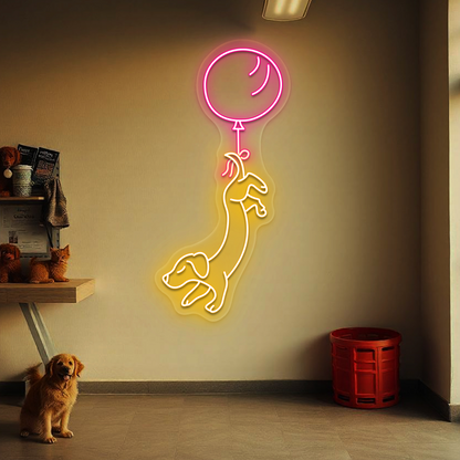 Balloon Pup Neon Sign | Pink