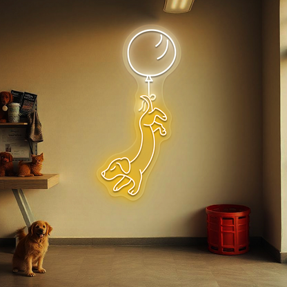 Balloon Pup Neon Sign | Warmwhite