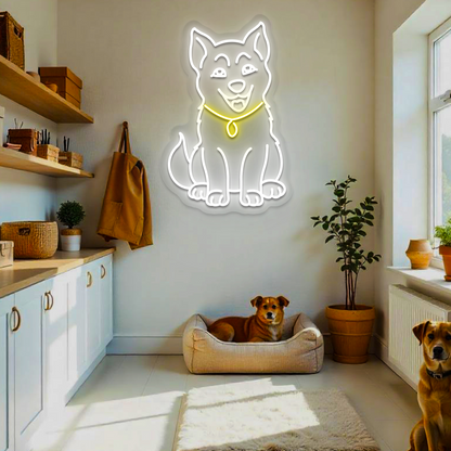 Doggo Bell Neon Sign | Yellow