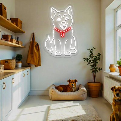 Doggo Bell Neon Sign | Red
