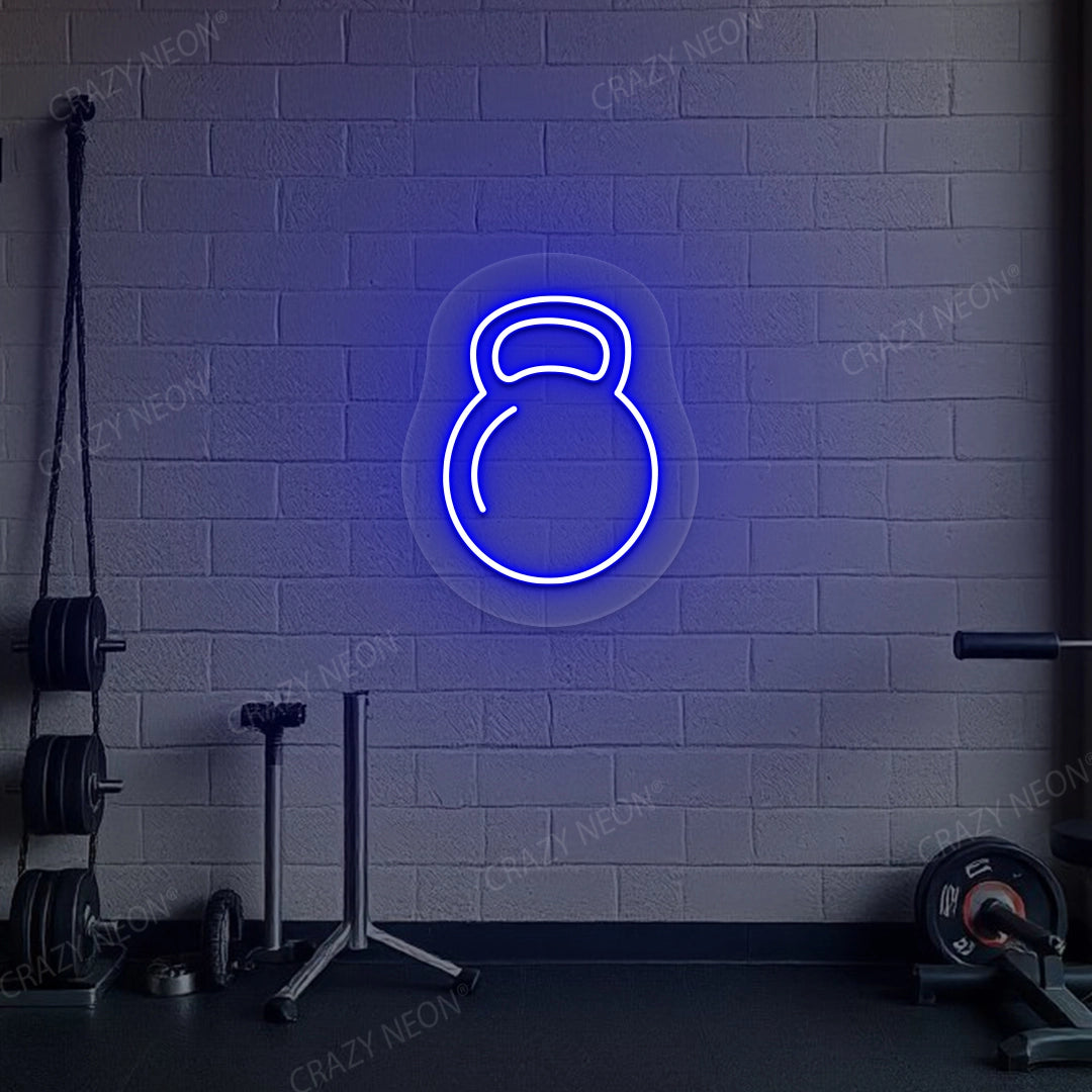 Kettlebell Workout Neon Sign | Blue