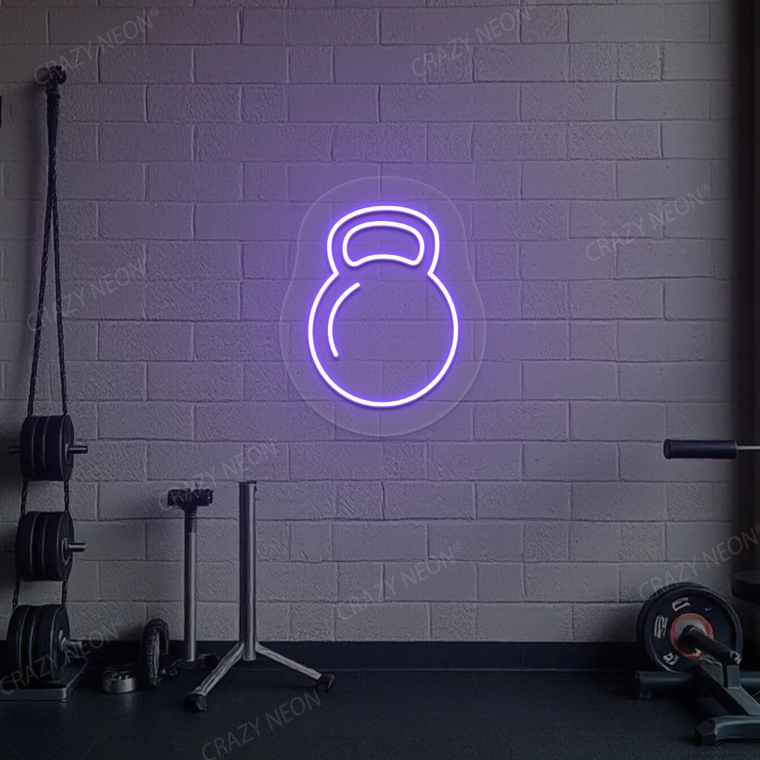 Kettlebell Workout Neon Sign | Purple