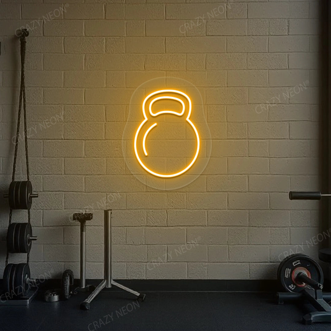 Kettlebell Workout Neon Sign | Orange