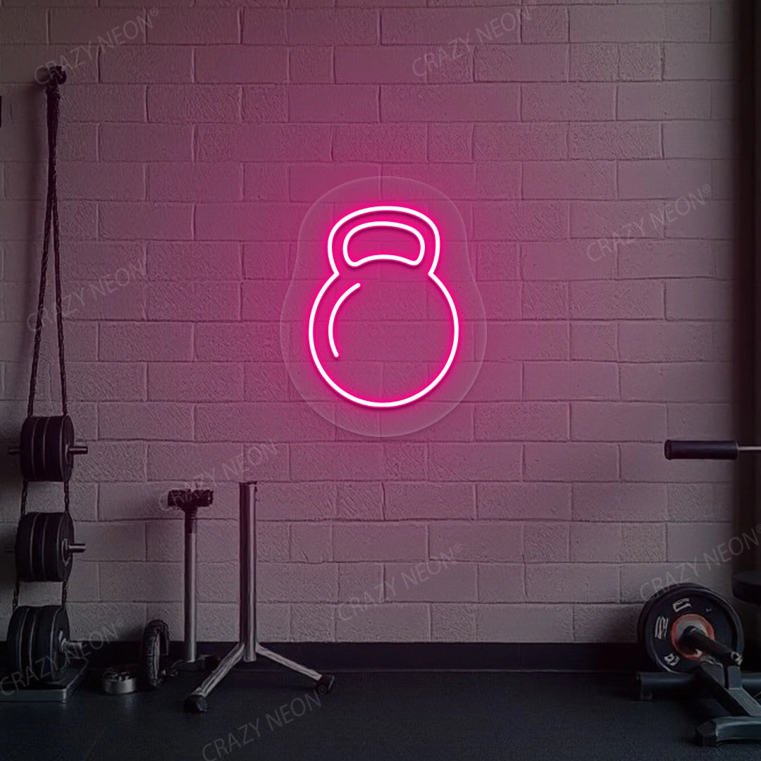 Kettlebell Workout Neon Sign | Pink