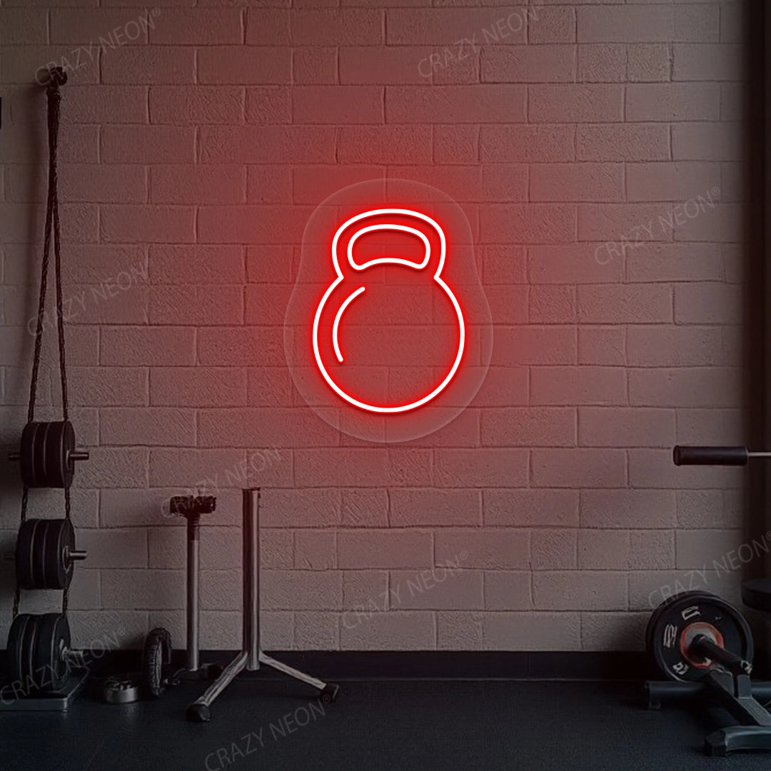 Kettlebell Workout Neon Sign | Red