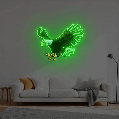 Eagle Neon Sign Artwork | Green 