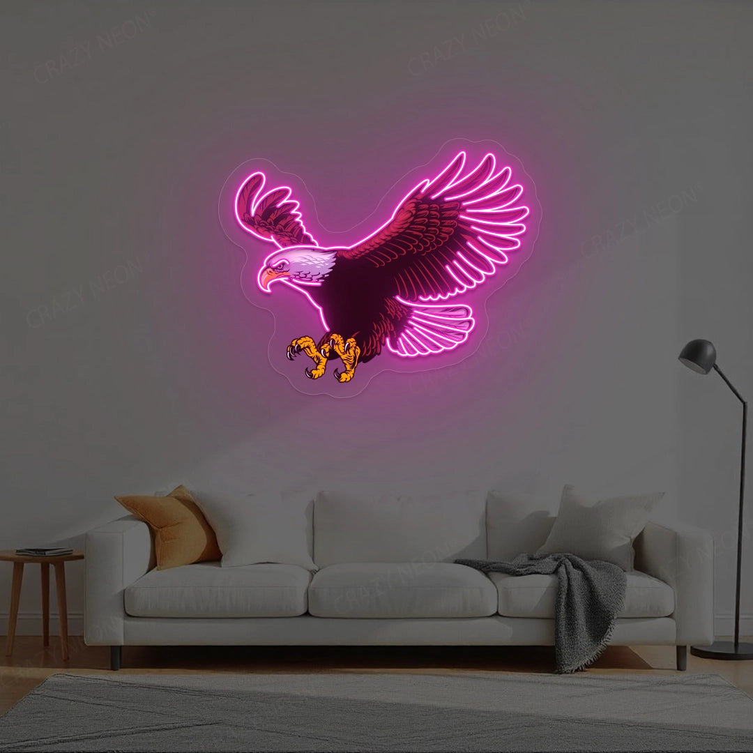 Eagle Neon Sign Artwork | Pink 