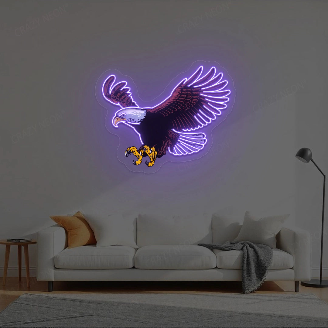 Eagle Neon Sign Artwork | Purple 