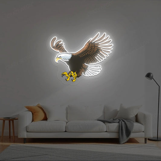 Eagle Neon Sign Artwork | Warm white 