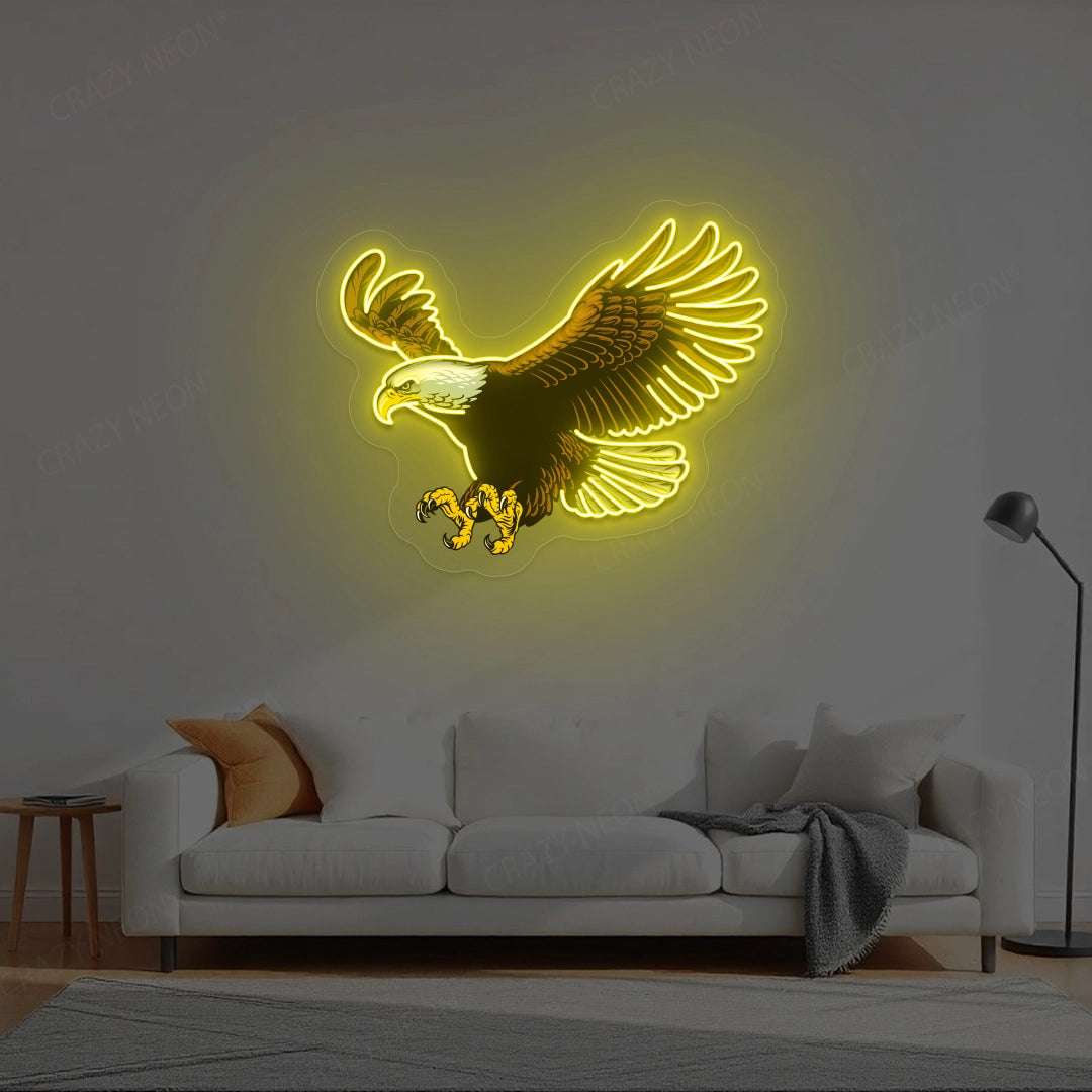 Eagle Neon Sign Artwork | Yellow 