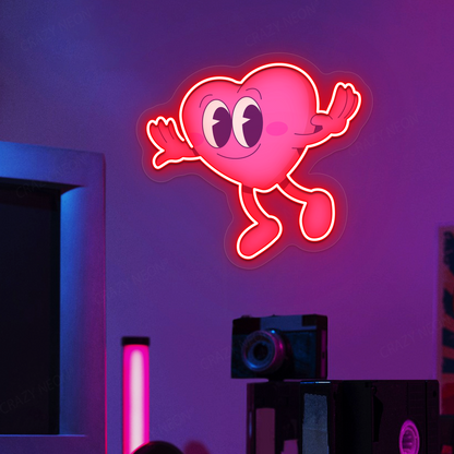 Heart Buddy Neon Artwork | Red