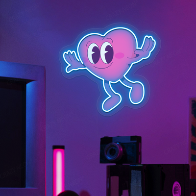 Heart Buddy Neon Artwork | Iceblue