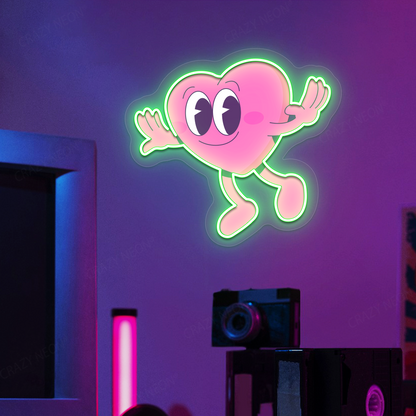 Heart Buddy Neon Artwork | Green