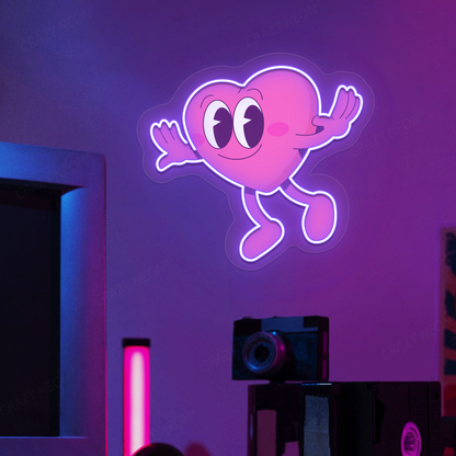 Heart Buddy Neon Artwork | Purple