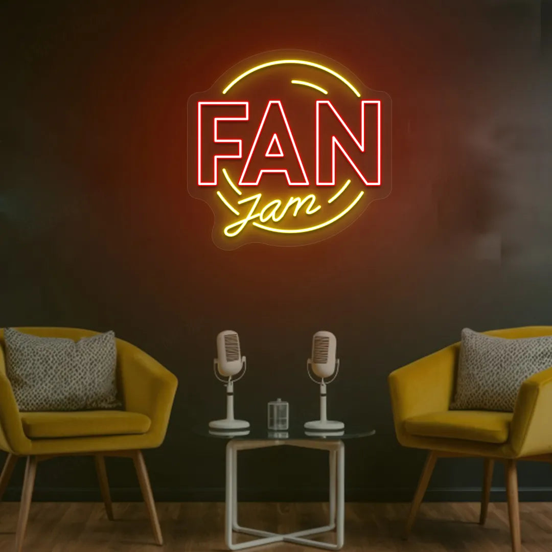 Fan Jam Neon Sign | Yellow