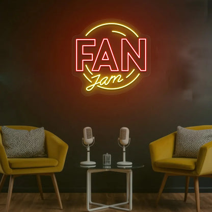 Fan Jam Neon Sign | Yellow