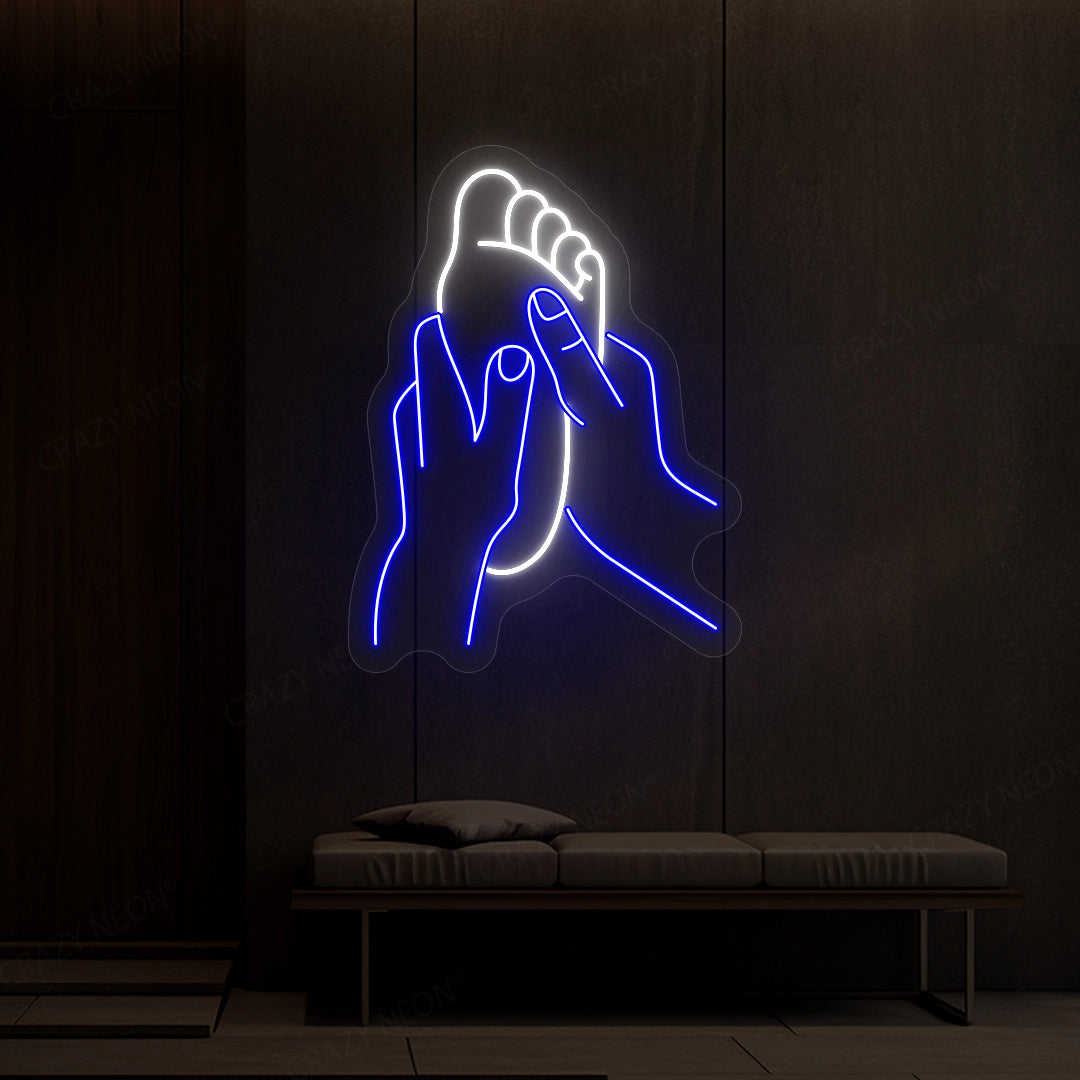 Foot Massage Neon Sign | Blue