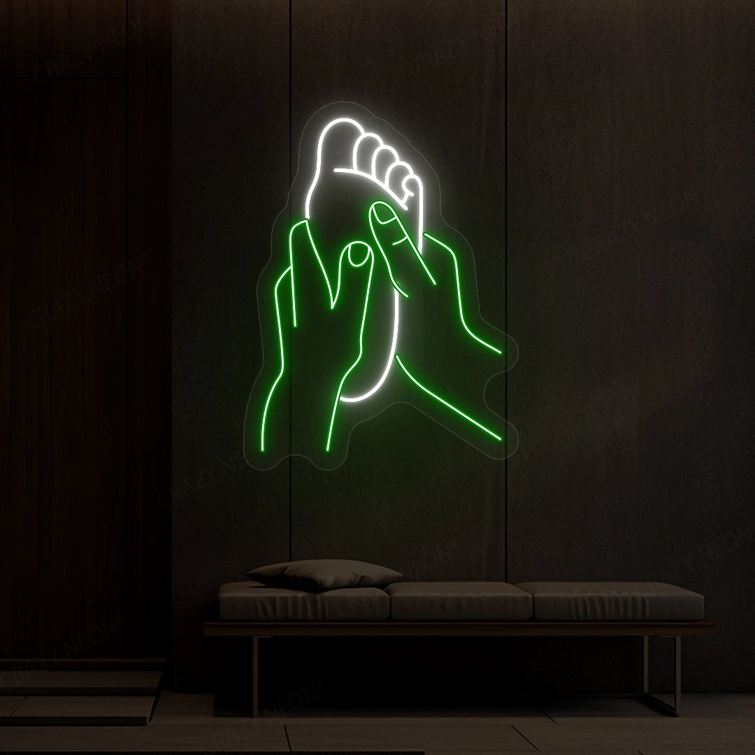 Foot Massage Neon Sign | green