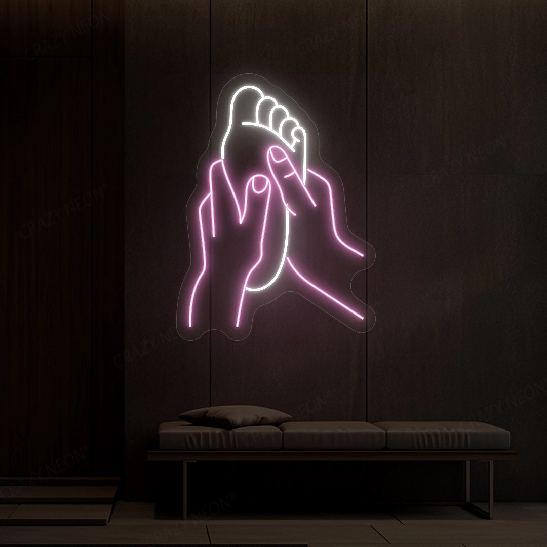 Foot Massage Neon Sign | pink