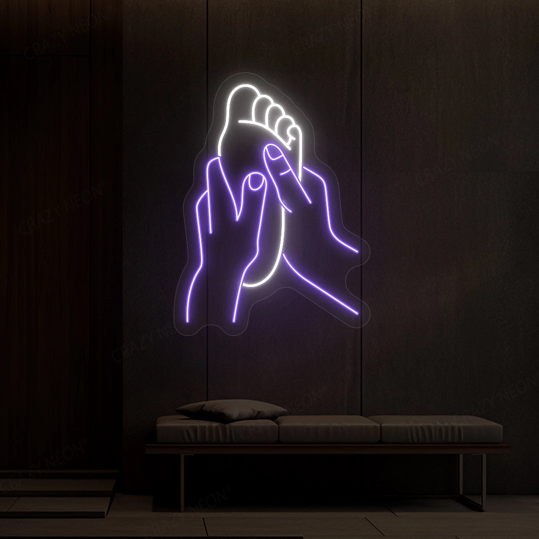 Foot Massage Neon Sign | Purple