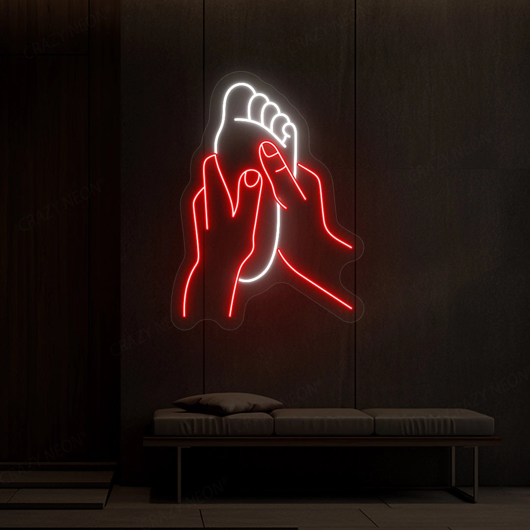 Foot Massage Neon Sign | Red