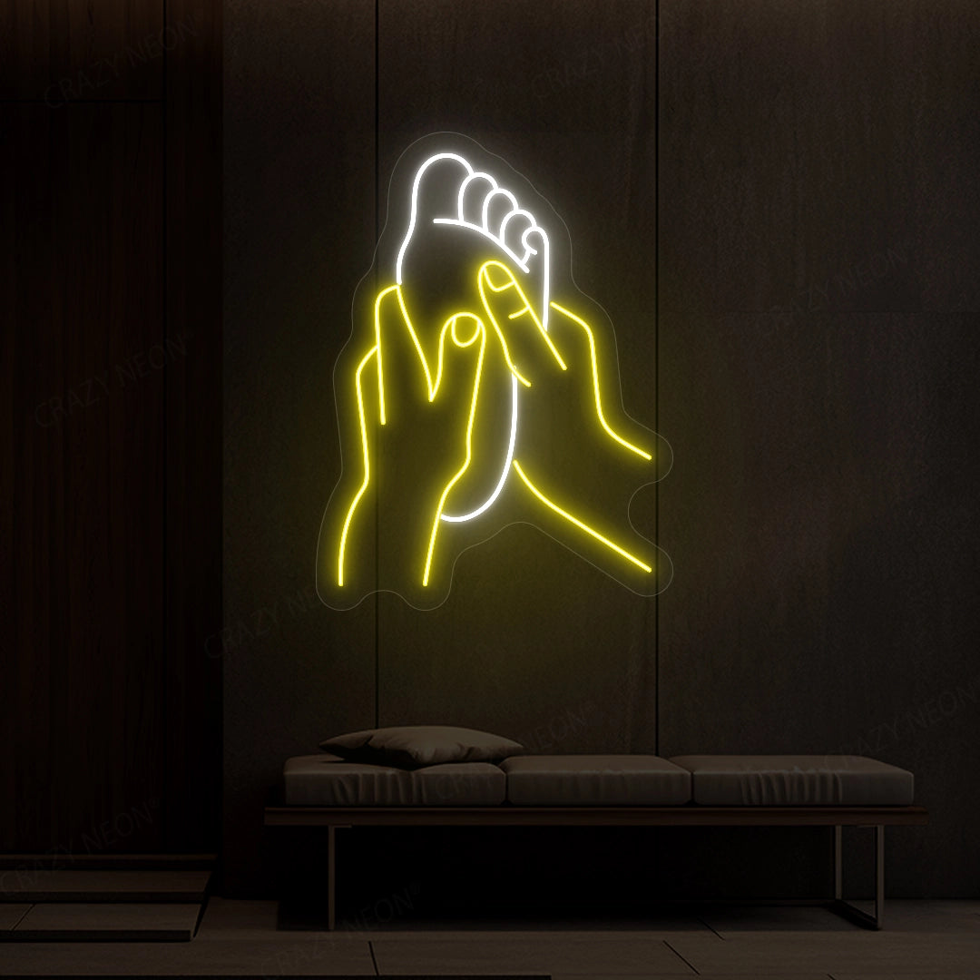 Foot Massage Neon Sign | Yellow