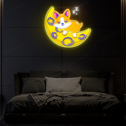 Sleeping Fox Neon Sign Artwork