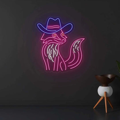 Cowboy Fox Neon Sign | Pink 