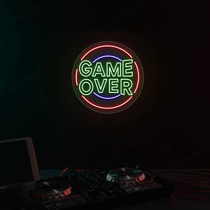 Cool Game Over Neon Sign | Green