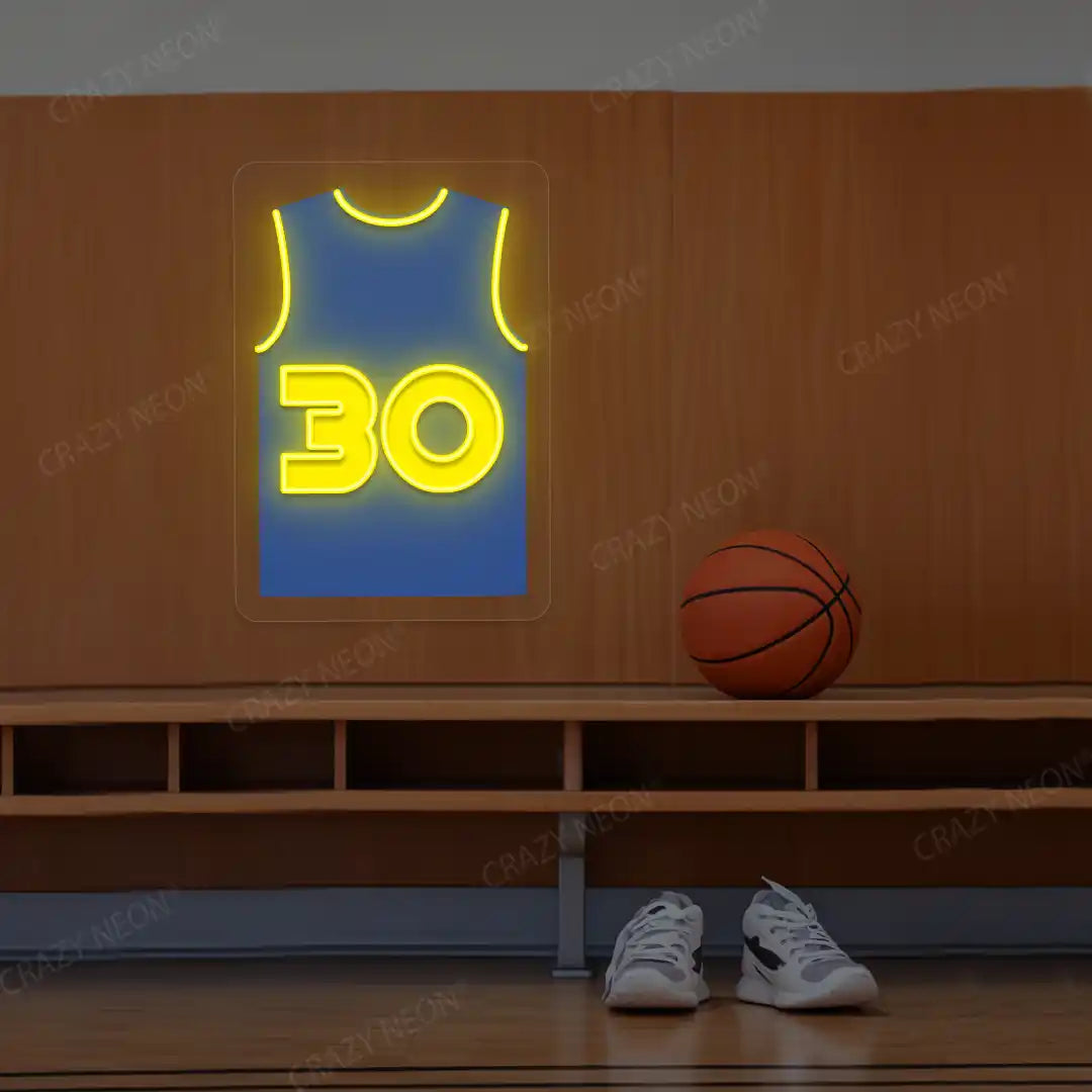 San Francisco Curry 30 Jersey Basketball Neon Artwork