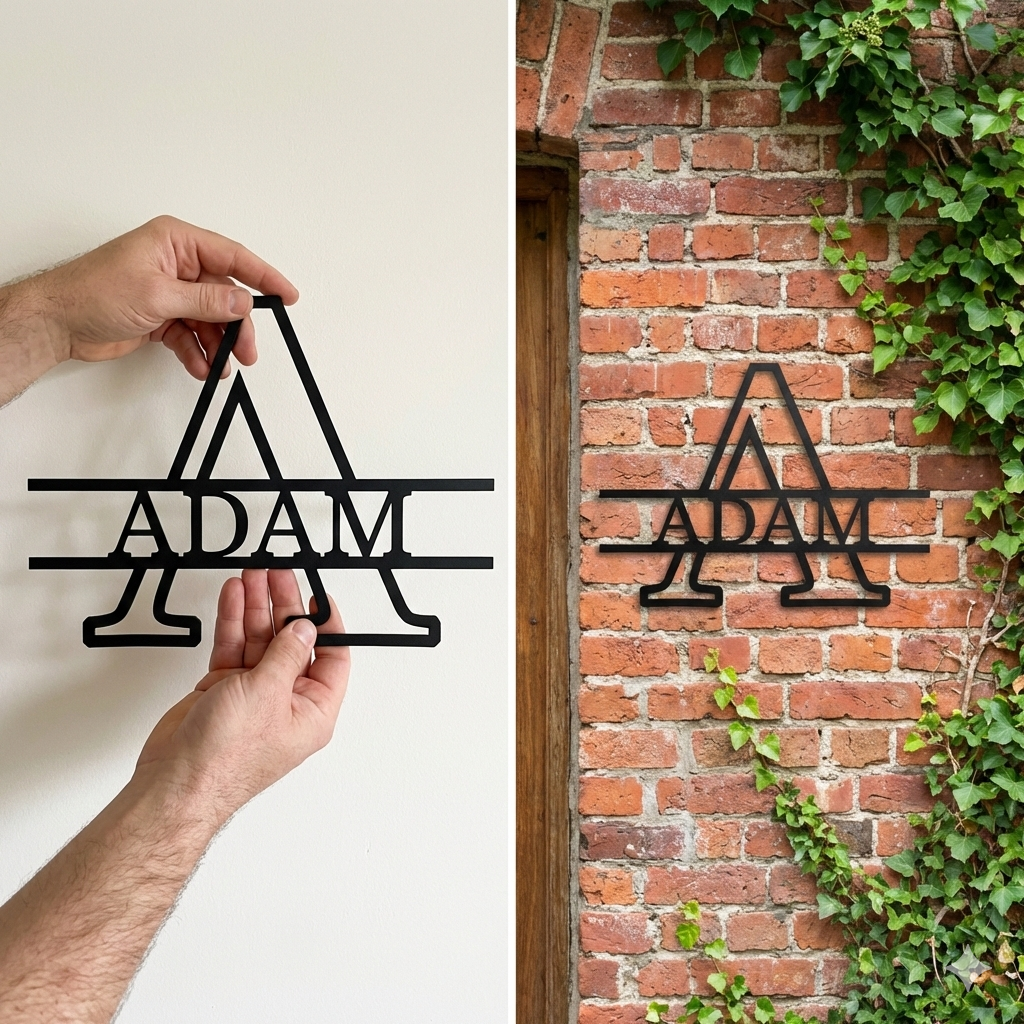 Split Letter Metal Monogram