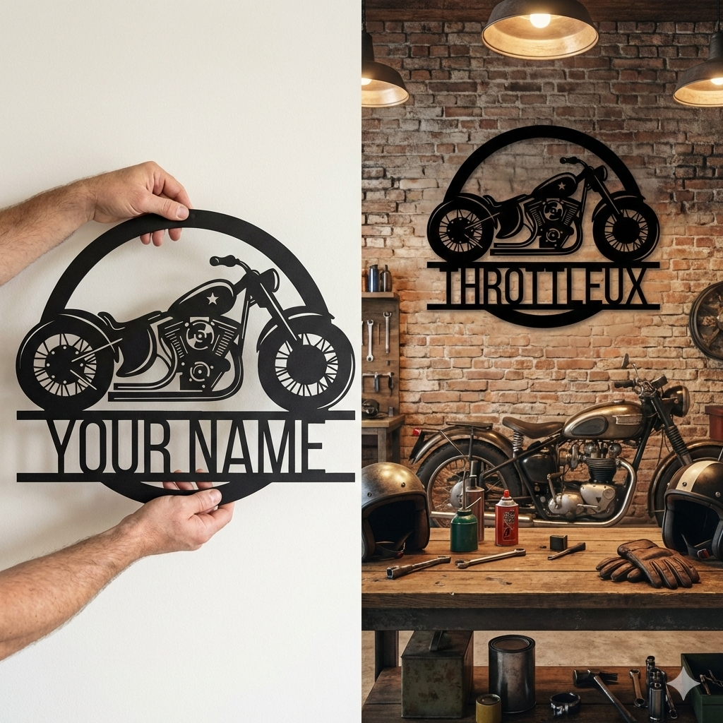 Personalized Bike Metal Name Sign