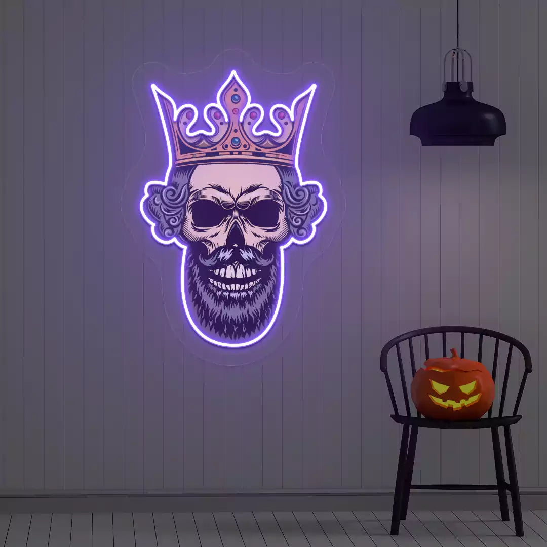 Majestic Skull Neon Artwork | Purple