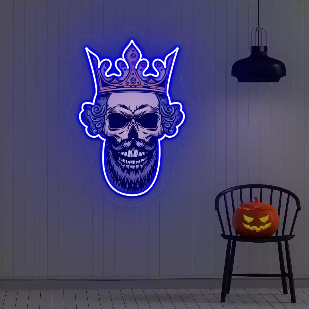 Majestic Skull Neon Artwork | Blue