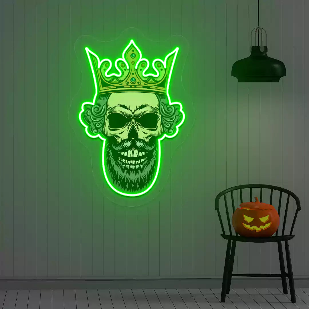 Majestic Skull Neon Artwork | Green