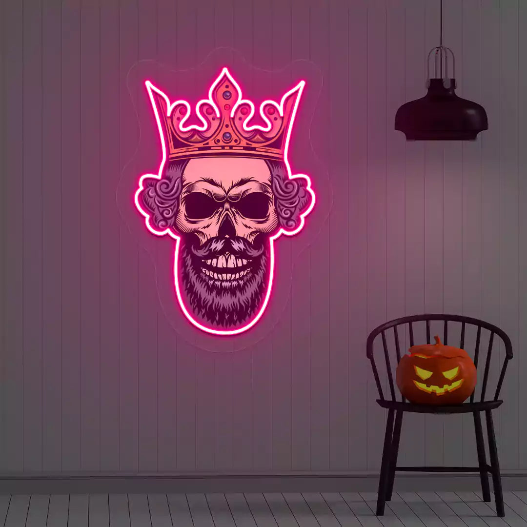 Majestic Skull Neon Artwork | Pink