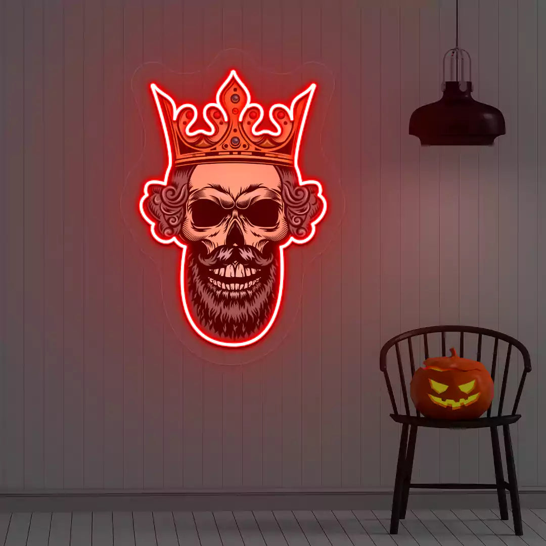 Majestic Skull Neon Artwork | red
