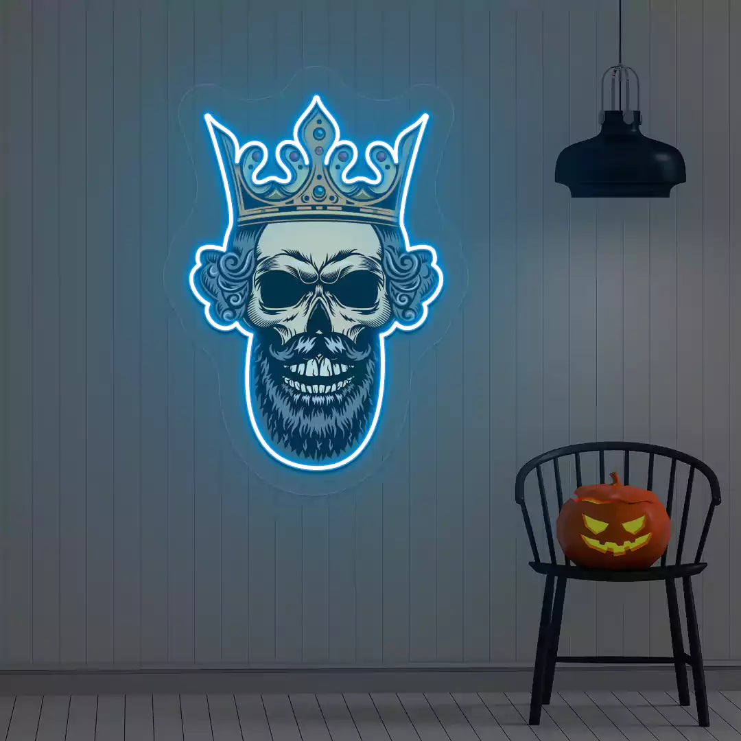 Majestic Skull Neon Artwork | Iceblue