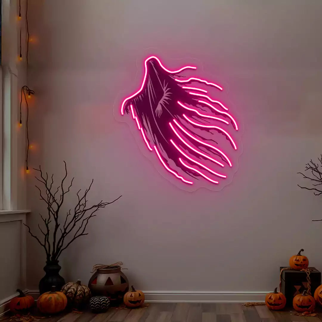Haunting Wraith Neon Artwork | Pink