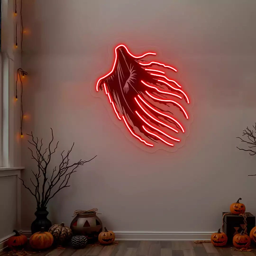 Haunting Wraith Neon Artwork | Red