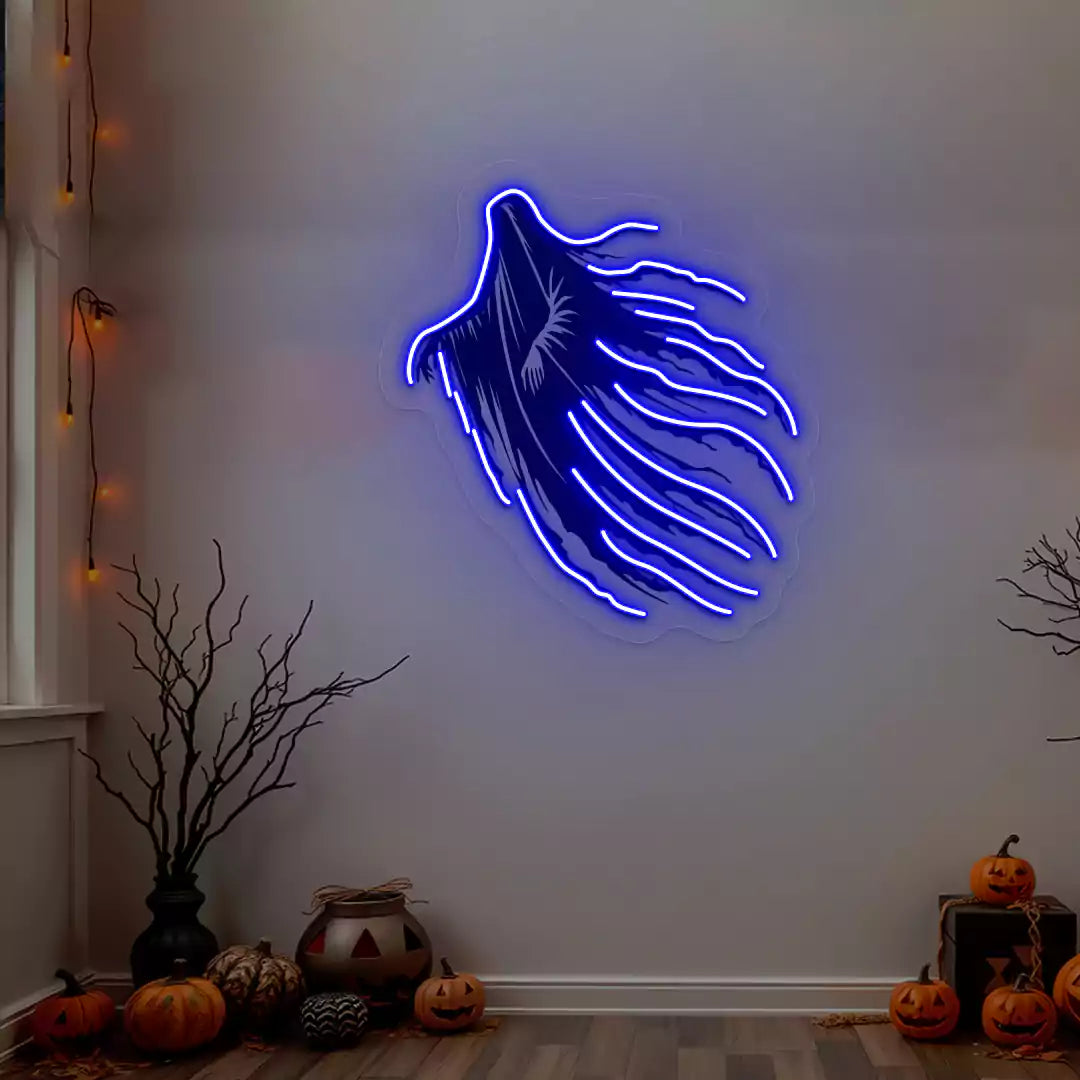 Haunting Wraith Neon Artwork | Blue