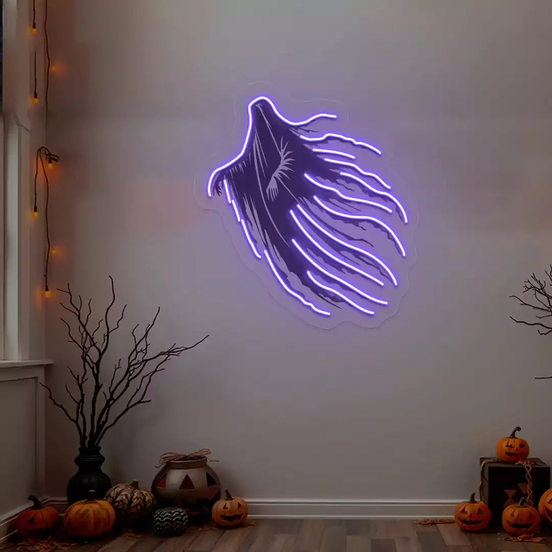 Haunting Wraith Neon Artwork | Purple