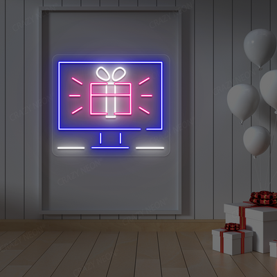 Virtual Gift On Screen Neon Sign | Pink