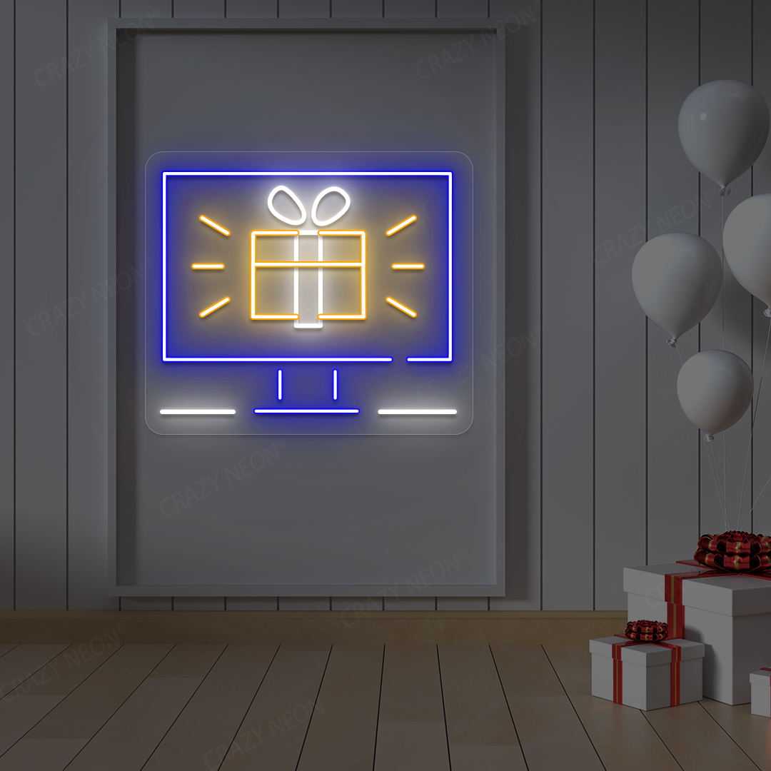 Virtual Gift On Screen Neon Sign | Orange